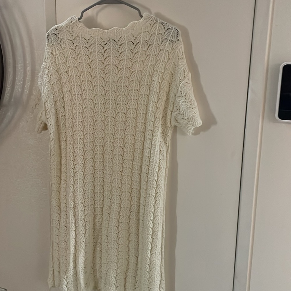 A New Day Pointelle Knit Sweater Dress | NWT | Cream | Scalloped Hem - Picture 6 of 8